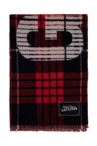 wool tartan scarf for EC047P C560 RED/BLACK/WHITE