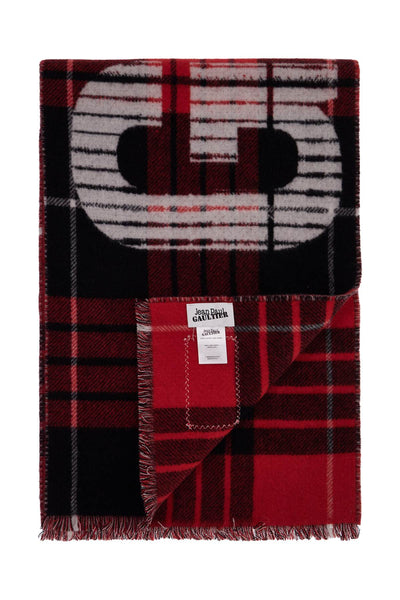 wool tartan scarf for EC047P C560 RED/BLACK/WHITE