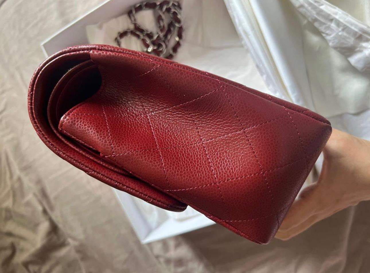 CHANEL Chanel A58600 Classic CC Red Caviar Jumbo Shoulder Bags Shw