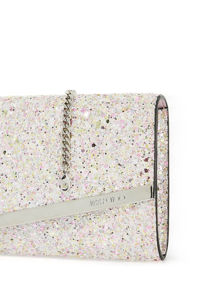 glittered fabric emmie clutch EMMIE FYG CANDY PINK LATTE MIX SILVER