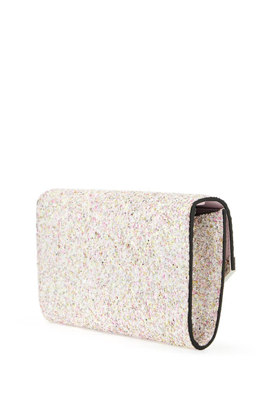 glittered fabric emmie clutch EMMIE FYG CANDY PINK LATTE MIX SILVER