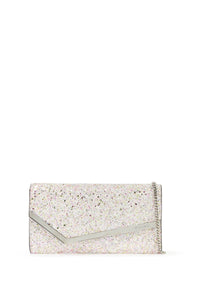 glittered fabric emmie clutch EMMIE FYG CANDY PINK LATTE MIX SILVER