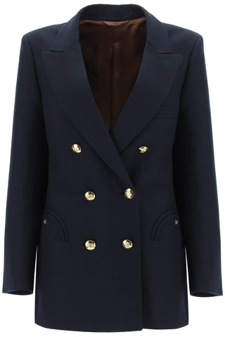 everynight alcanara double-breasted blazer END07 ALC NAVY