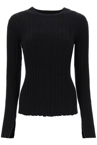 evie ribbed crew-neck sweater EVIE BLACK