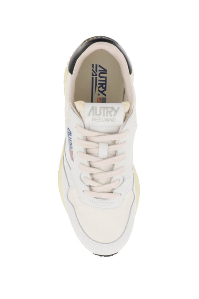 Autry low-cut nylon and leather reelwind sneakers EWWLWVN01 WHITE