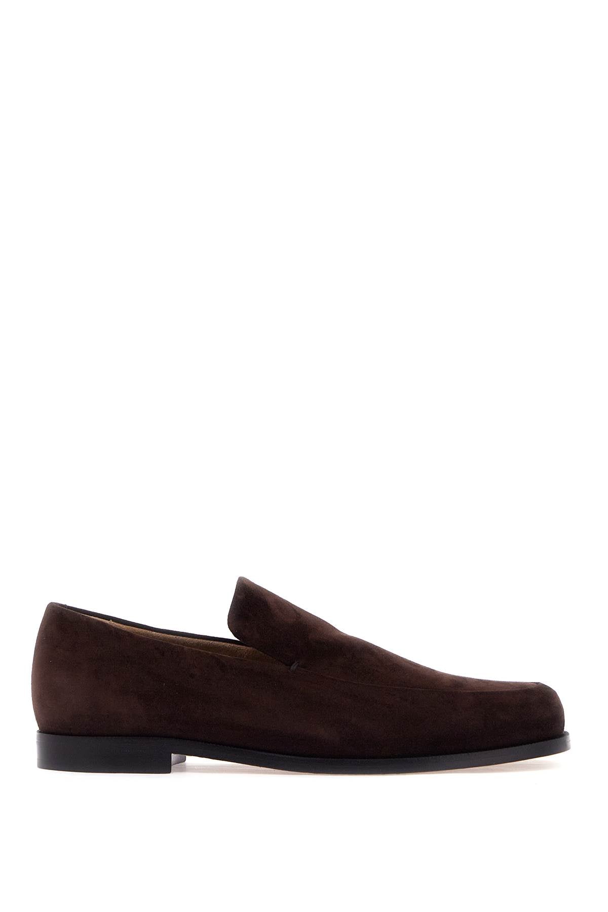 KHAITE alessio suede leather mocc F4042 726 L726 COFFEE | Italystation.com - Shop Now at italystation.com