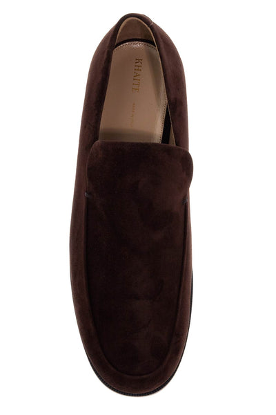 KHAITE alessio suede leather mocc F4042 726 L726 COFFEE | Italystation.com - Shop Now at italystation.com