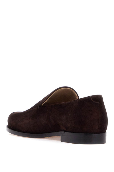 KHAITE alessio suede leather mocc F4042 726 L726 COFFEE | Italystation.com - Shop Now at italystation.com