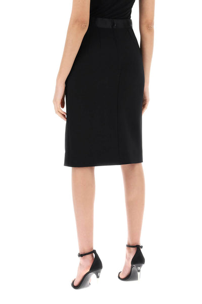 "knee-length skirt with satin F4CVBT FUBF1 NERO