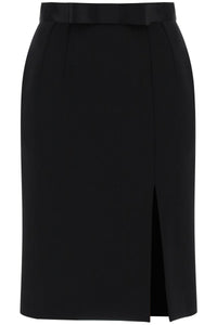 "knee-length skirt with satin F4CVBT FUBF1 NERO