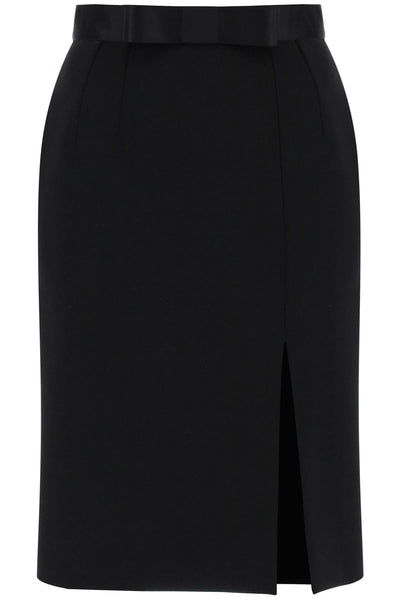 "knee-length skirt with satin F4CVBT FUBF1 NERO