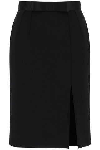 "knee-length skirt with satin F4CVBT FUBF1 NERO