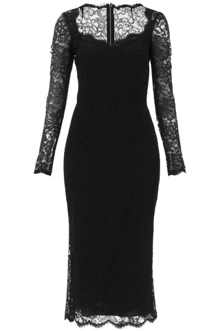 midi dress in floral chantilly lace F6AQGT HLUAH NERO