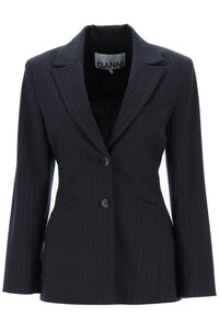 single-breasted pinstriped blazer F7897 SKY CAPTAIN