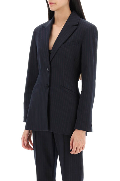 single-breasted pinstriped blazer F7897 SKY CAPTAIN