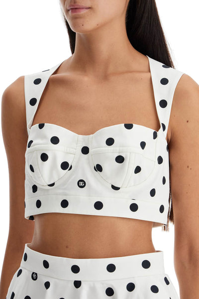 polka dot cotton bustier top with F7AA7T FSFNM POIS MED 1.5 F.BIANC