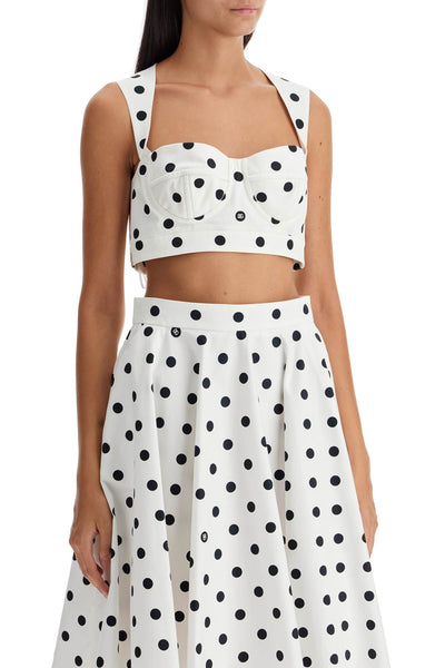 polka dot cotton bustier top with F7AA7T FSFNM POIS MED 1.5 F.BIANC