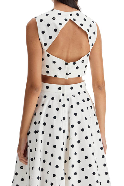 polka dot cotton bustier top with F7AA7T FSFNM POIS MED 1.5 F.BIANC