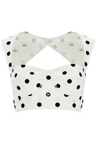 polka dot cotton bustier top with F7AA7T FSFNM POIS MED 1.5 F.BIANC