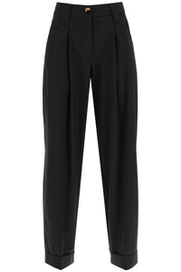 "flowy trousers with two ple F8075 BLACK