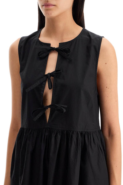 poplin dress with laces F8453 BLACK