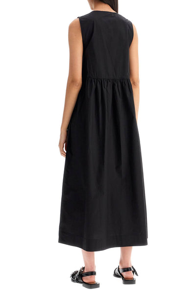 poplin dress with laces F8453 BLACK