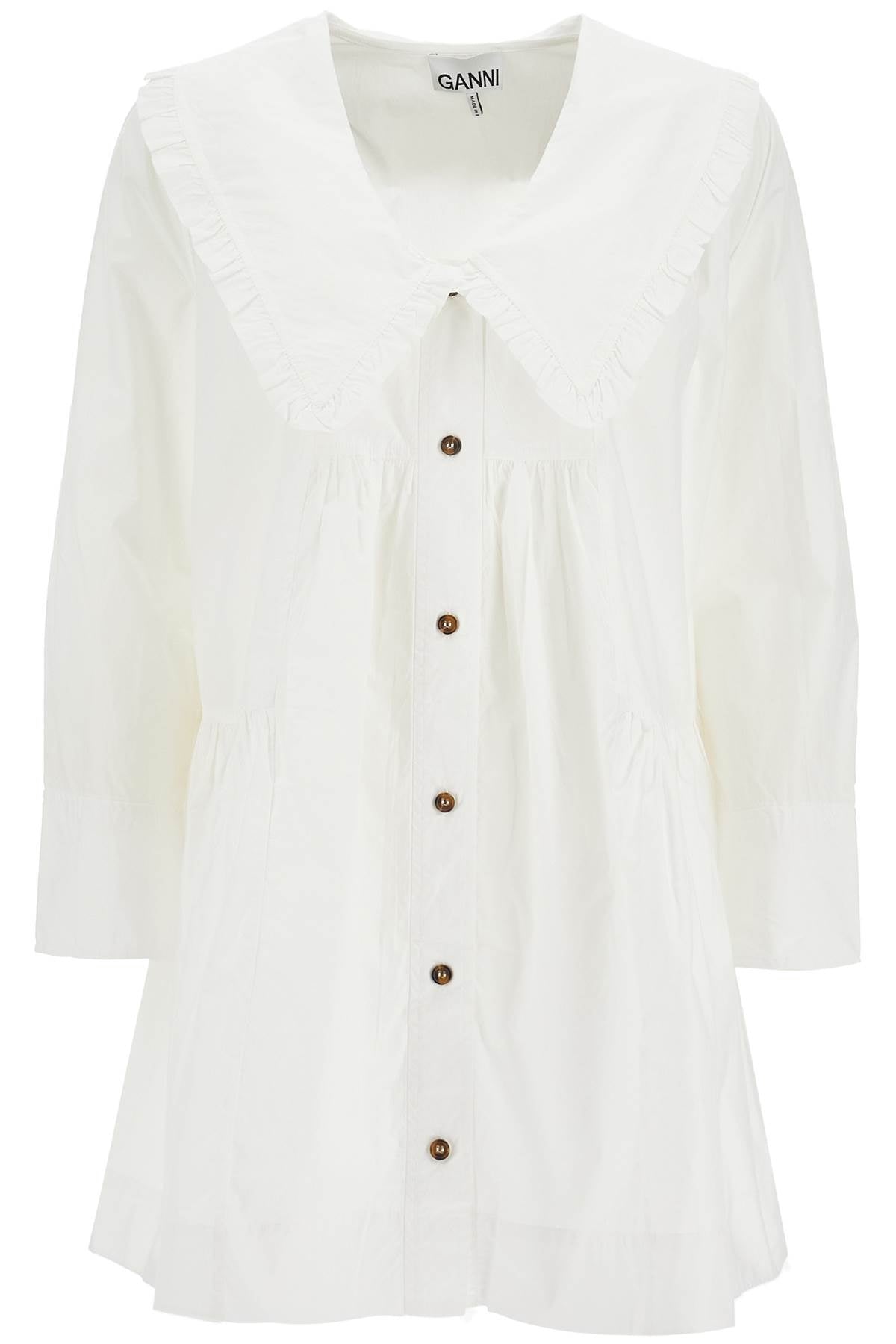 mini cotton poplin dress in 9 F8634 BRIGHT WHITE