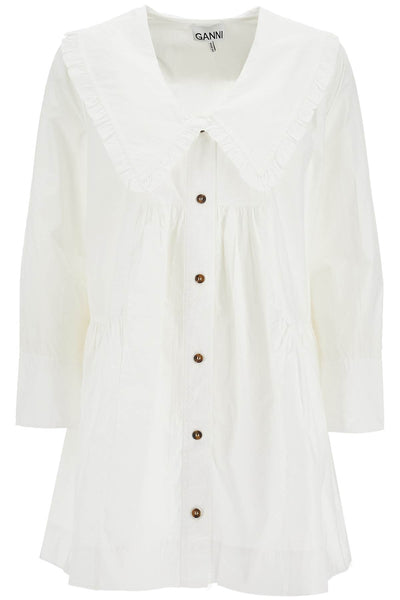 mini cotton poplin dress in 9 F8634 BRIGHT WHITE