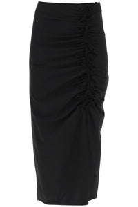 midi skirt with ornamental bows F8676 BLACK
