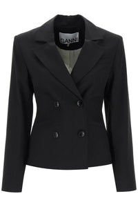 shaped double-breasted jacket F8678 BLACK