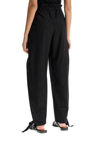 GANNI viscose paperbag pants F8929 BLACK | Italystation.com - Shop Now at italystation.com
