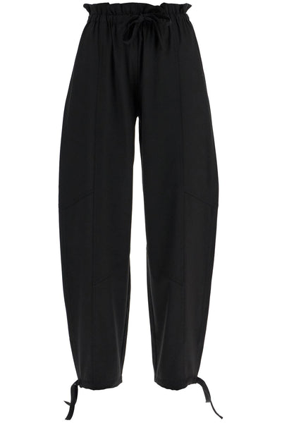 GANNI viscose paperbag pants F8929 BLACK | Italystation.com - Shop Now at italystation.com