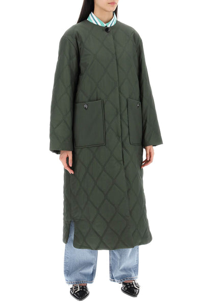 quilted midi coat F8933 KOMBU GREEN