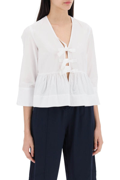 peplum blouse in pop F9167 BRIGHT WHITE