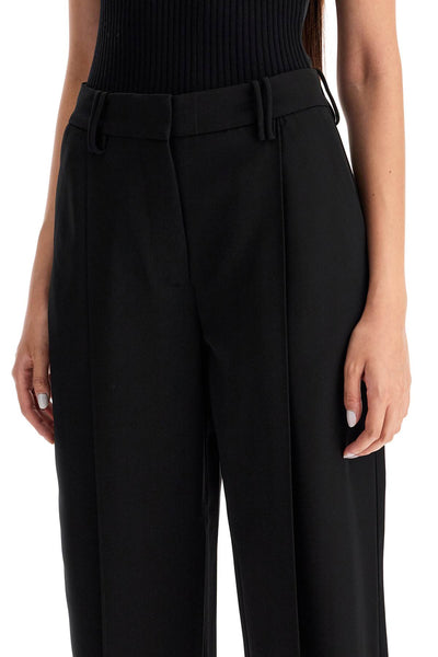 lightweight pants with pleats F9228 BLACK