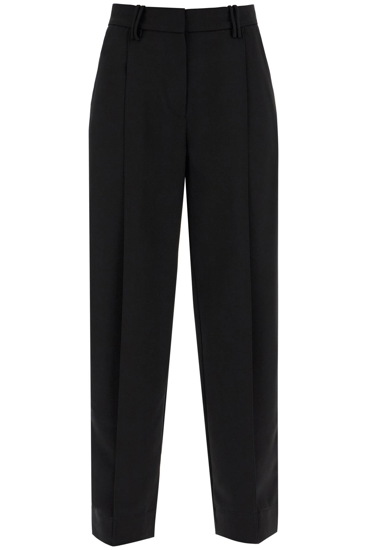 lightweight pants with pleats F9228 BLACK