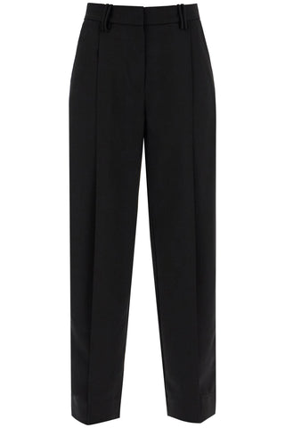 lightweight pants with pleats F9228 BLACK