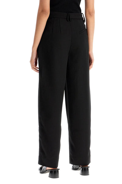 lightweight pants with pleats F9228 BLACK