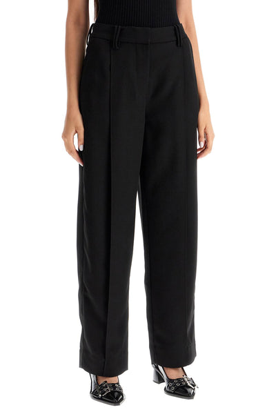 lightweight pants with pleats F9228 BLACK