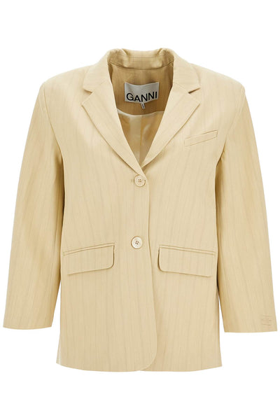 striped boxy blazer F9254 SAHARA SUN