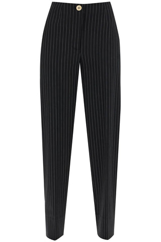 striped tapered trousers F9406 BLACK