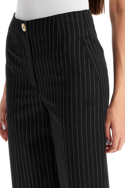 striped tapered trousers F9406 BLACK