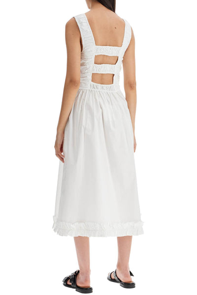cotton poplin midi dress in F9438 BRIGHT WHITE
