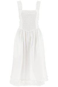 cotton poplin midi dress in F9438 BRIGHT WHITE