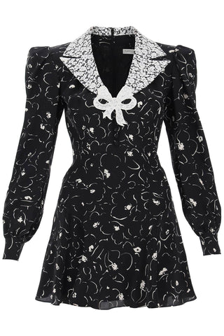 mini dress with lace collar FABX3611 F4220 BLACK IVORY