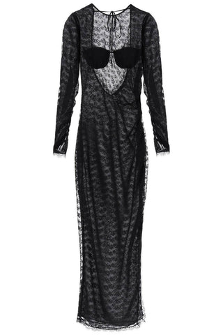Alessandra rich long lace gown FABX3680 P4240 BLACK