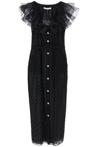 Alessandra rich "polka dot midi dress in ge FABX3735 F4309 BLACK