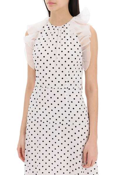 Alessandra rich sleeveless maxi dress in polka FABX3744 F4309 WHITE BLACK