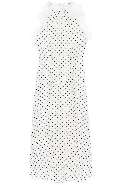 Alessandra rich sleeveless maxi dress in polka FABX3744 F4309 WHITE BLACK