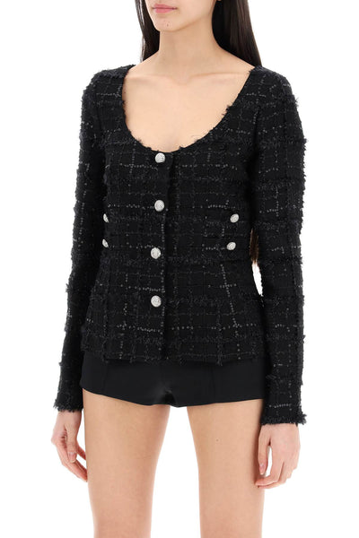 Alessandra rich tweed jacket with sequins embell FABX3760 F4325 BLACK